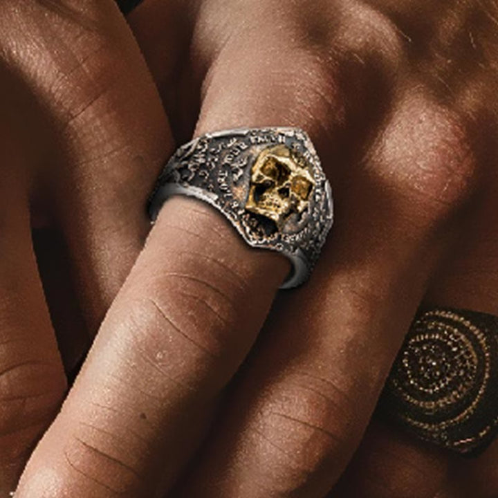 WorldNorse 925 Sterling Silver Gothic Skull Engraved Ring - image 7