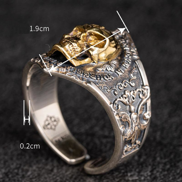 WorldNorse 925 Sterling Silver Gothic Skull Engraved Ring - image 12