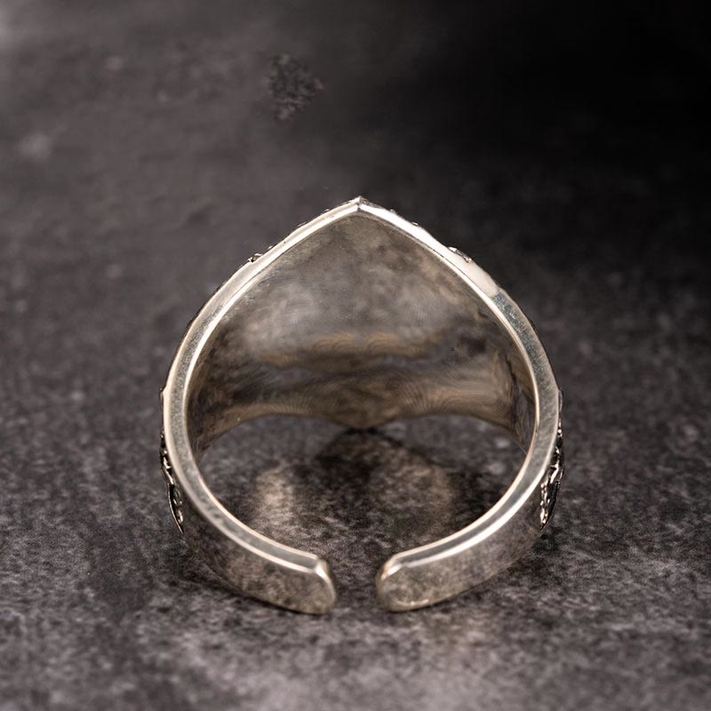 WorldNorse Handcrafted 925 Silver Gothic Skull Engraved Ring - image 1