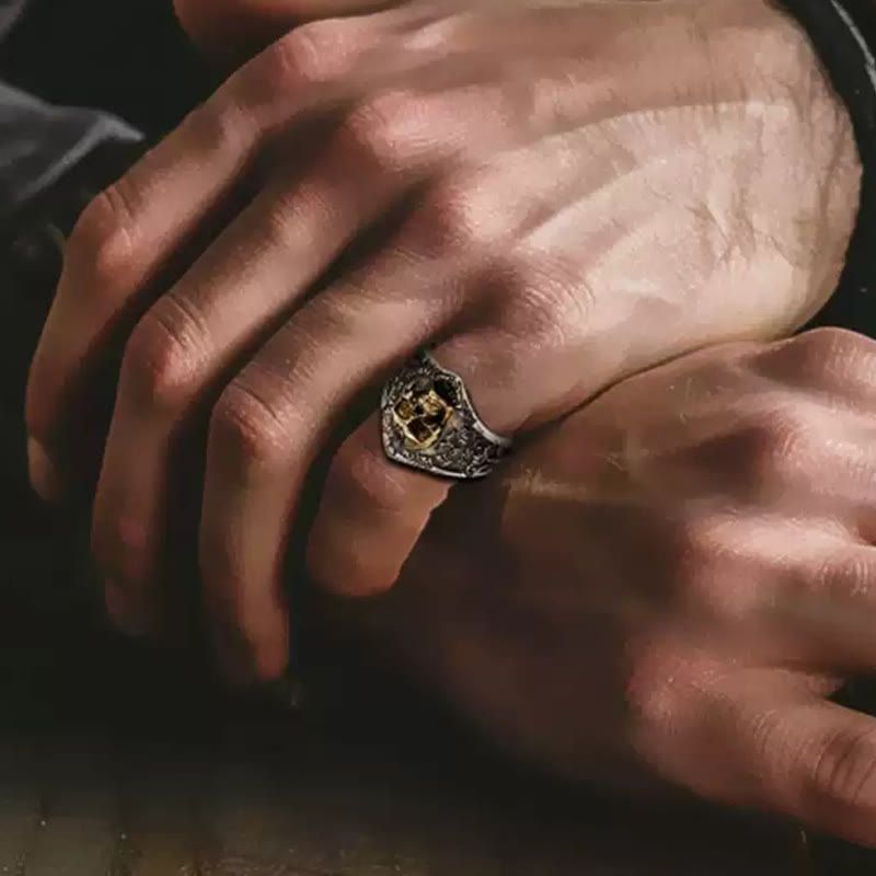 WorldNorse Handcrafted 925 Silver Gothic Skull Engraved Ring - image 12