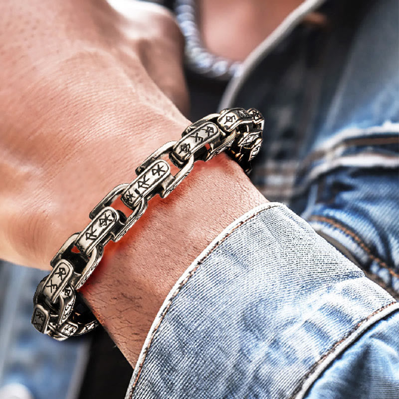 WorldNorse 925 Sterling Silver Rune Engraved U Shaped Bracelet - image 6