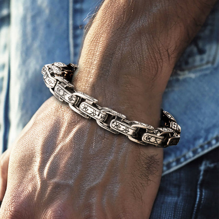 WorldNorse 925 Sterling Silver Rune Engraved U Shaped Bracelet - image 10