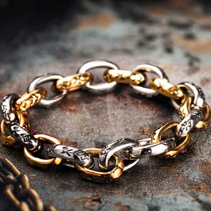 WorldNorse Rune Engraved Intricate Link Bracelet - image 6