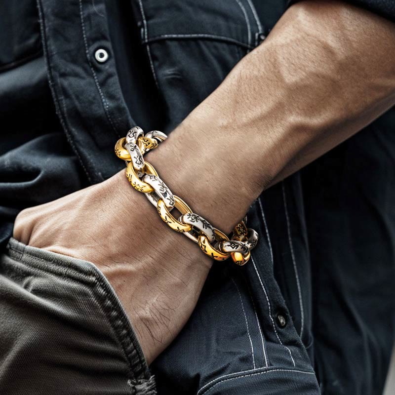 WorldNorse Rune Engraved Intricate Link Bracelet - image 4