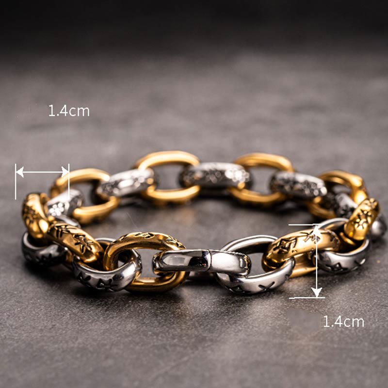 WorldNorse Rune Engraved Intricate Link Bracelet - image 3