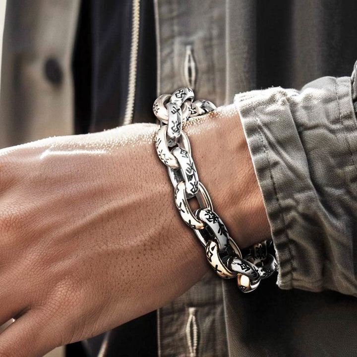 WorldNorse Rune Engraved Intricate Link Bracelet - image 9