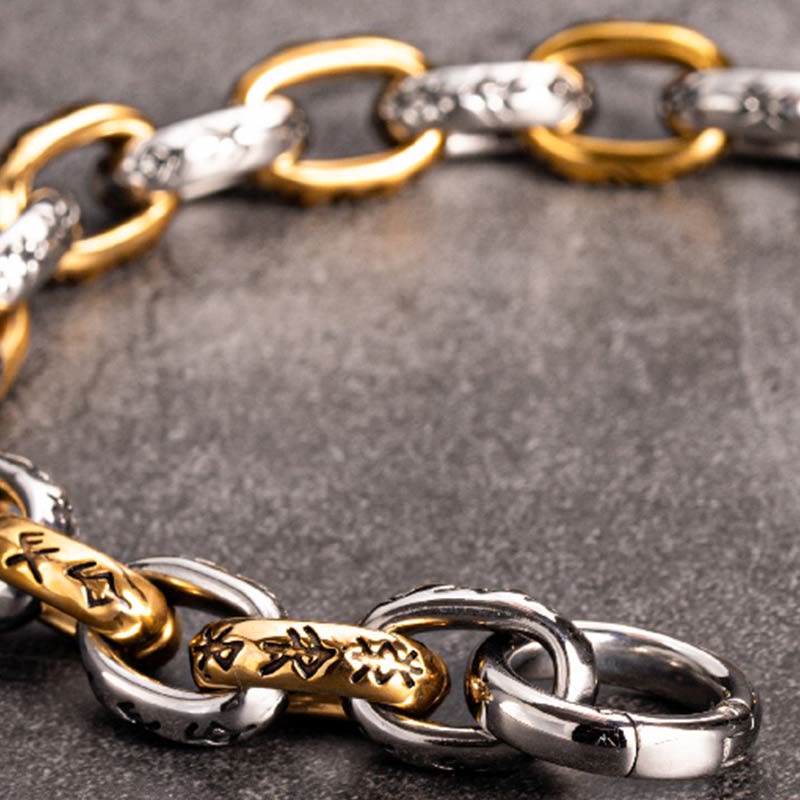 WorldNorse Rune Engraved Intricate Link Bracelet - image 2