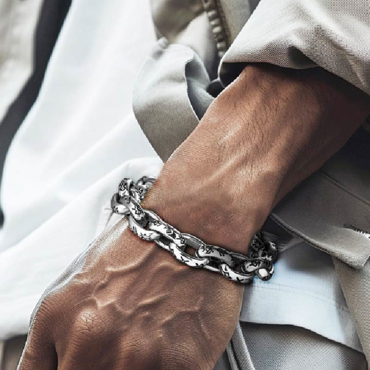 WorldNorse Rune Engraved Intricate Link Bracelet - image 9