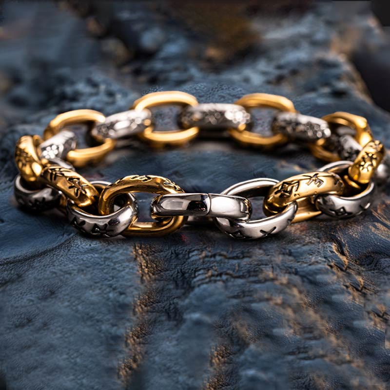 WorldNorse Rune Engraved Intricate Link Bracelet - image 1