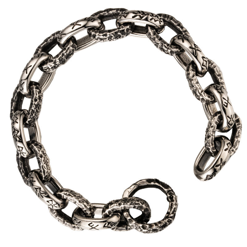 WorldNorse Icefield Hammered Bracelet - Hammered & Letters - 23cm - image 5