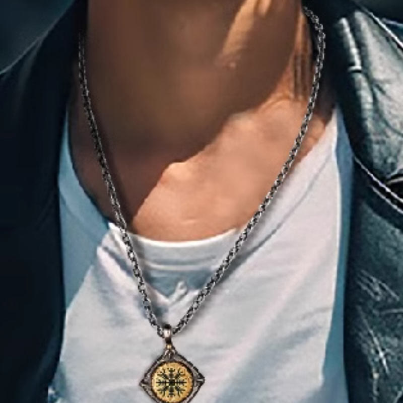 WorldNorse Handcrafted 925 Silver Helm Of Awe Necklace - image 1