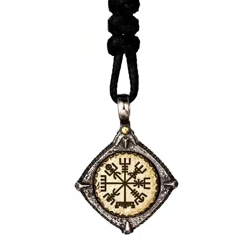 WorldNorse Handcrafted 925 Silver Helm Of Awe Necklace - Vegvisir#Wax Rope - image 16