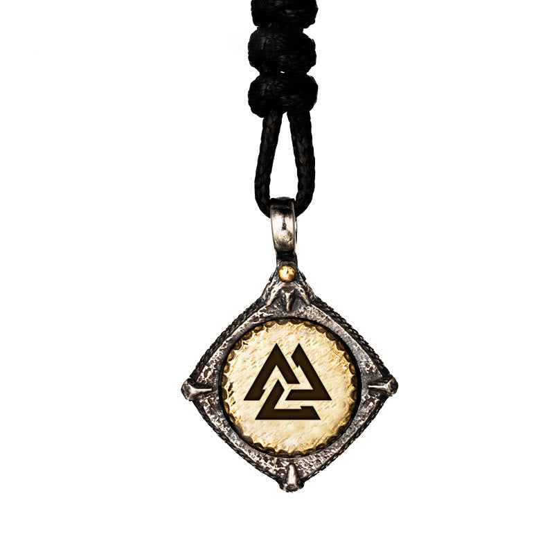 WorldNorse 925 Sterling Silver Helm Of Awe Necklace - Valknut#Wax Rope - image 13