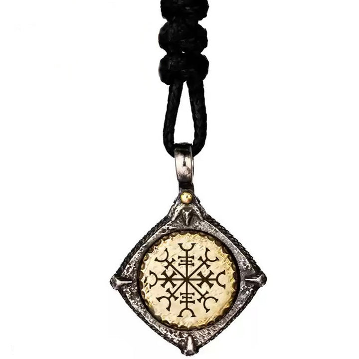 WorldNorse Handcrafted 925 Silver Helm Of Awe Necklace - Lost#Wax Rope - image 15