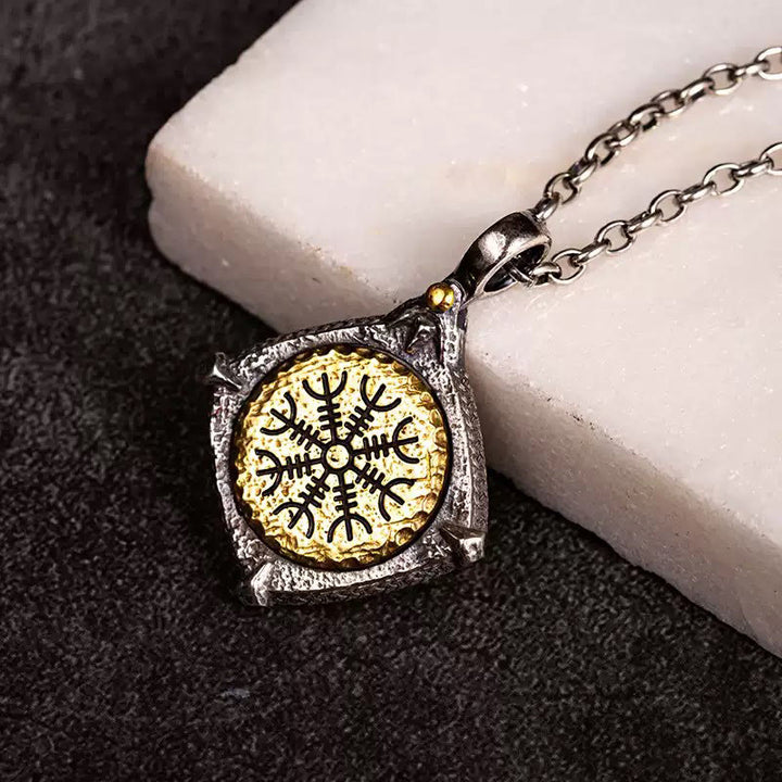 WorldNorse Handcrafted 925 Silver Helm Of Awe Necklace - Helm of Awe#Chain - image 0