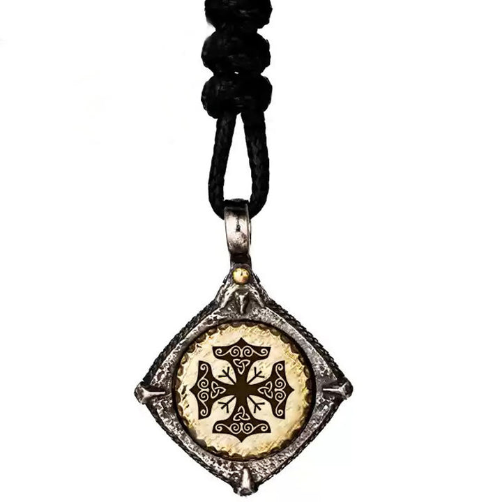 WorldNorse 925 Sterling Silver Helm Of Awe Necklace - Mjolnir#Wax Rope - image 14