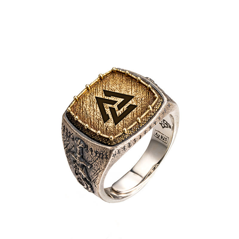WorldNorse 925 Sterling Silver Celtic Cross Mjolnir Ring - Valknut - US 12 - image 4