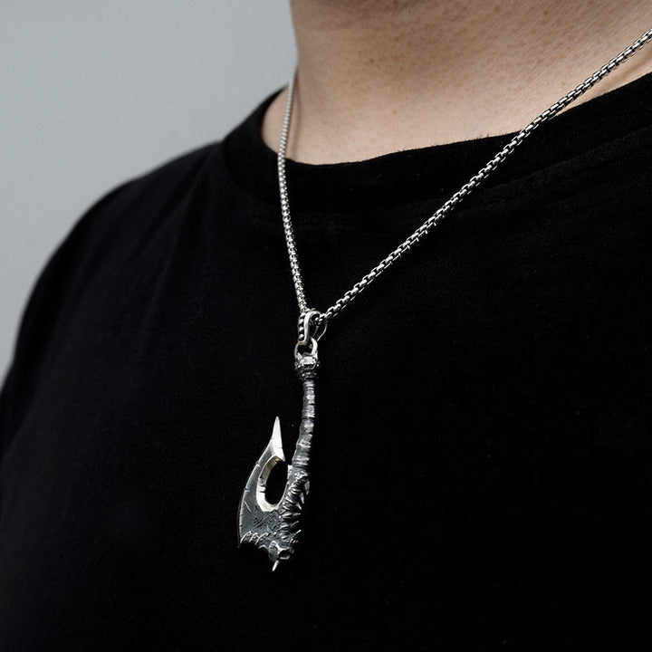 WorldNorse Handcrafted 925 Silver Forged Viking Axe Necklace - image 1