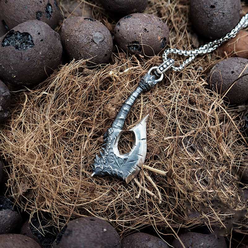 WorldNorse Handcrafted 925 Silver Forged Viking Axe Necklace - image 2