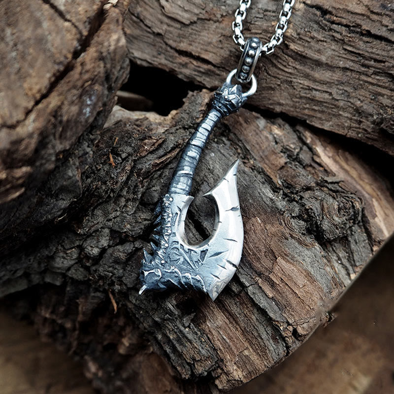 WorldNorse Handcrafted 925 Silver Forged Viking Axe Necklace - image 4