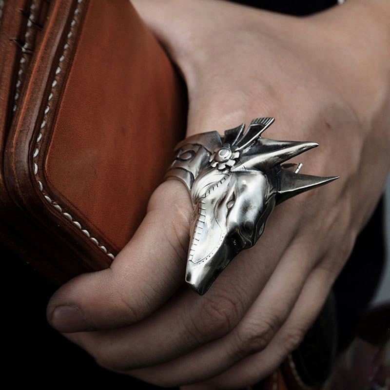 WorldNorse 925 Sterling Silver Anubis Gothic Ring - image 8