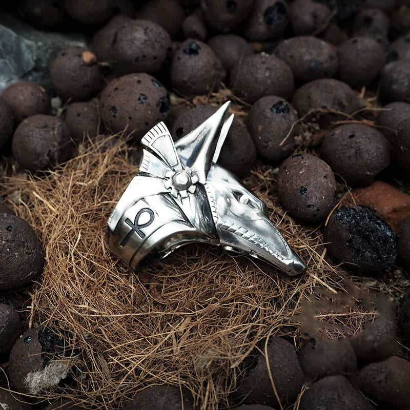 WorldNorse 925 Sterling Silver Anubis Gothic Ring - image 5