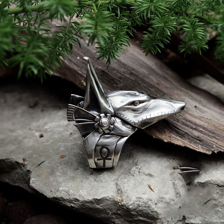 WorldNorse 925 Sterling Silver Anubis Gothic Ring - image 3