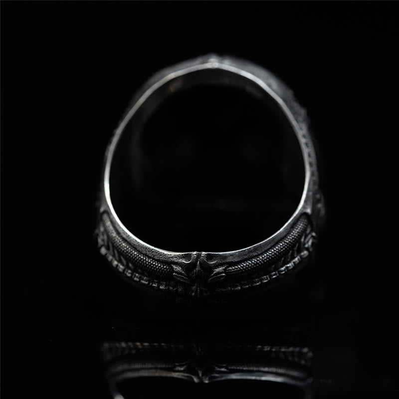 WorldNorse 925 Sterling Silver Snake Plate Skull Ring - image 6