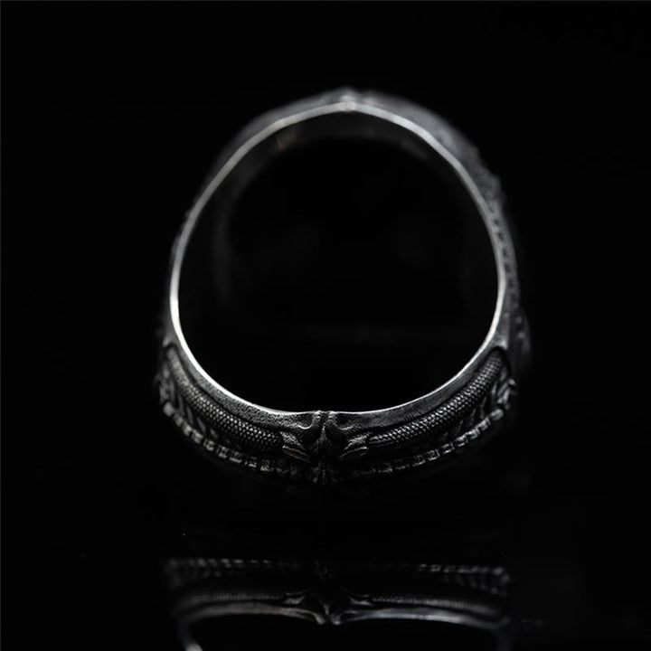 WorldNorse 925 Sterling Silver Snake Plate Skull Ring - image 6