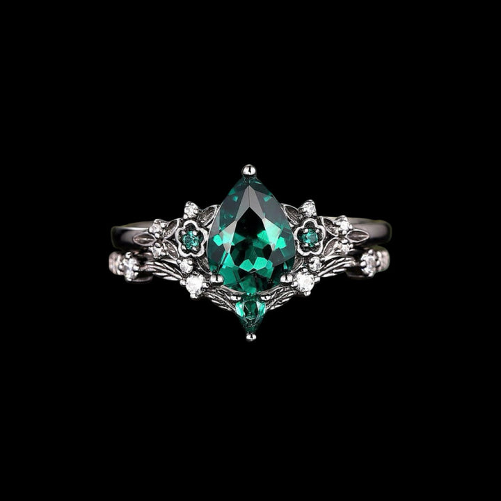 WorldNorse Nordic Floral Alexandrite Ring Set - Emerald - US 10 - image 12