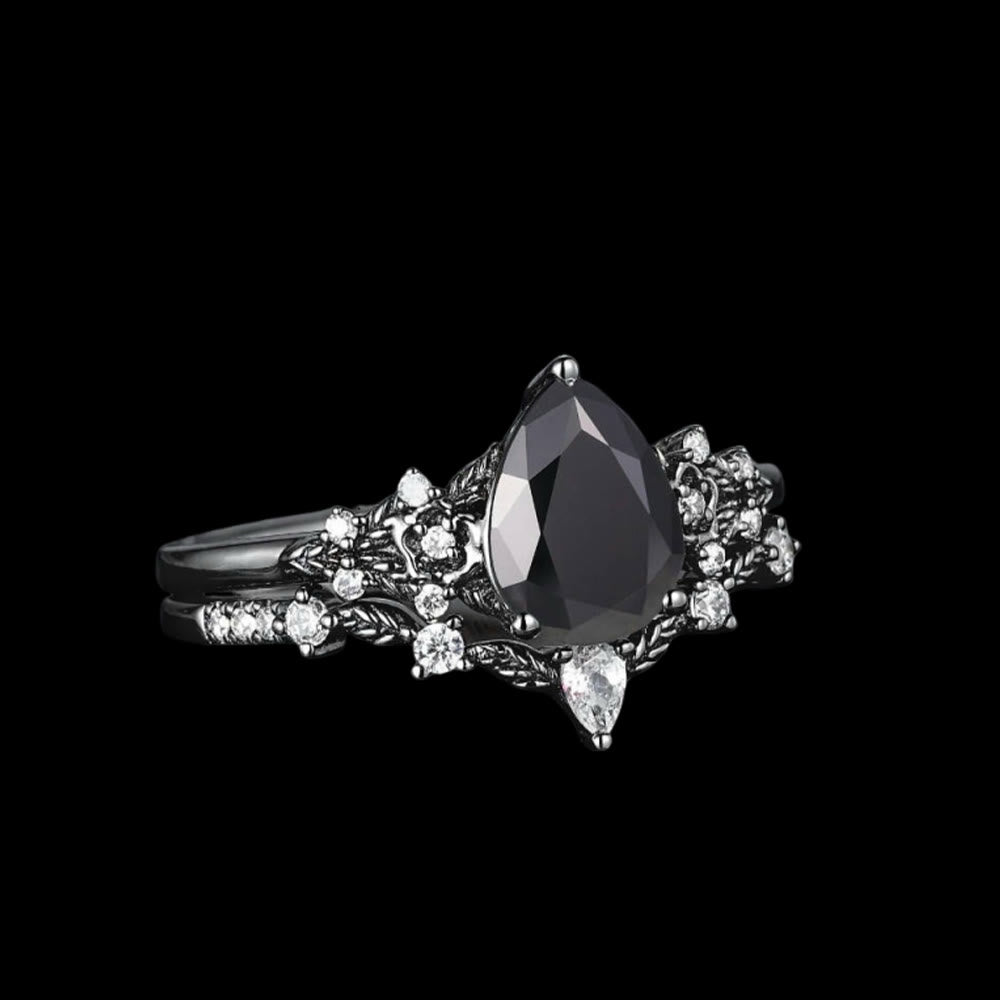 WorldNorse Nordic Floral Alexandrite Ring Set - Obsidian - US 10 - image 16