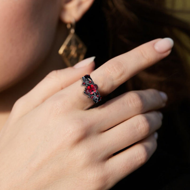 WorldNorse Apple Of Idunn Garnet Ring - image 1