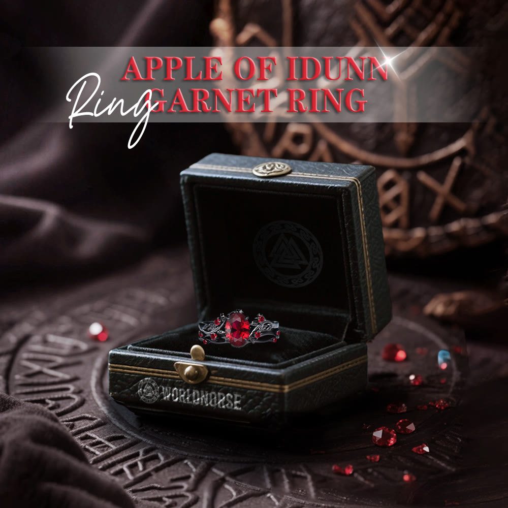 WorldNorse Apple Of Idunn Garnet Ring - image 2