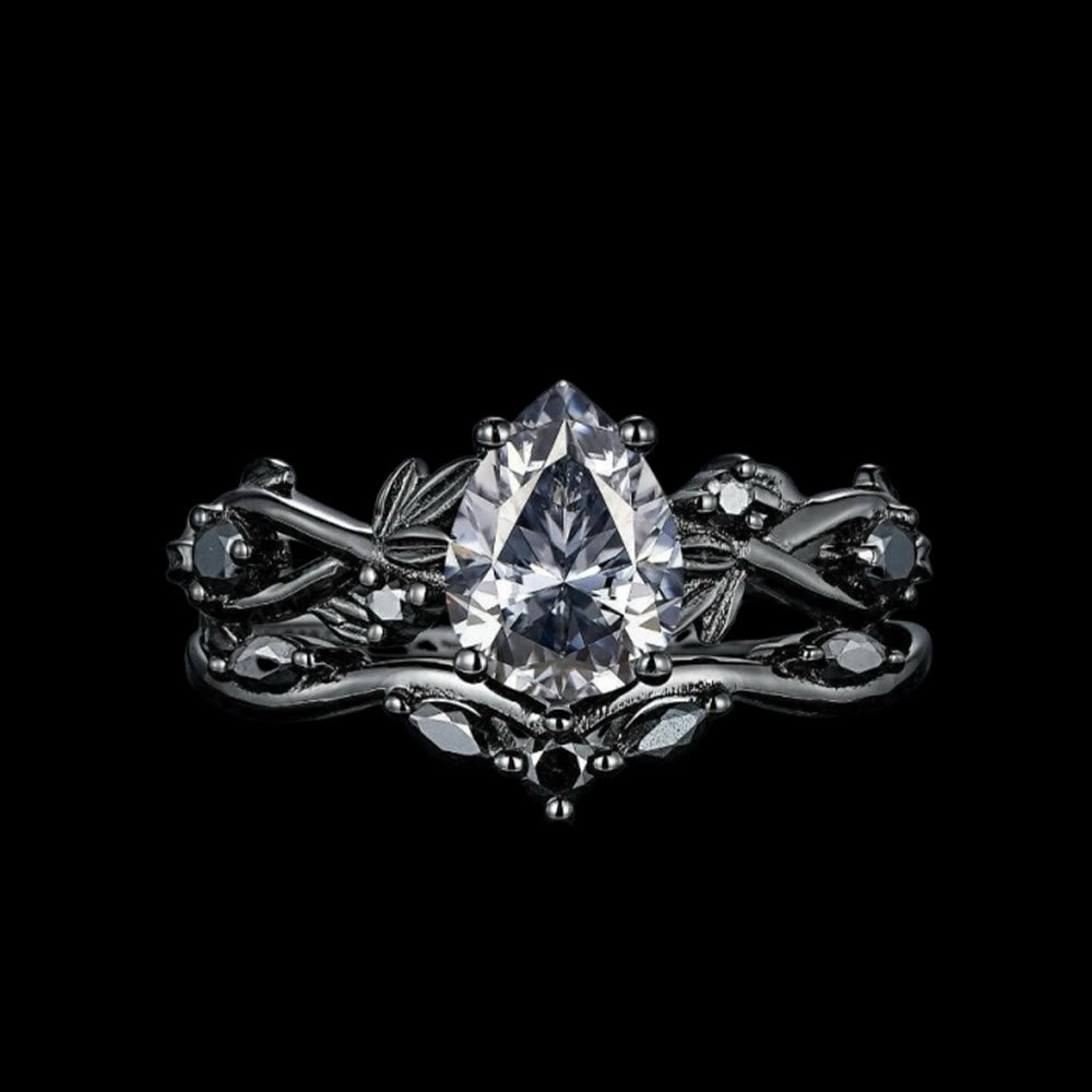 WorldNorse Drop Of Yggdrasil Two Piece Ring Set - Moissanite - US 10 - image 10