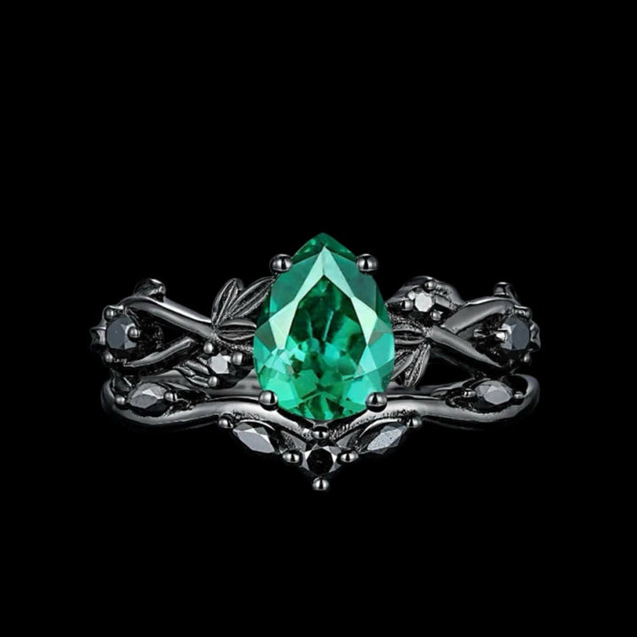 WorldNorse Drop Of Yggdrasil Two Piece Ring Set - Emerald - US 10 - image 15