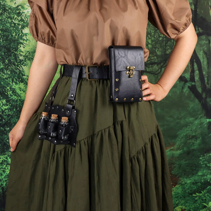 WorldNorse Alchemy Fantasy Potion Belt Pouch Bag - Black - image 6