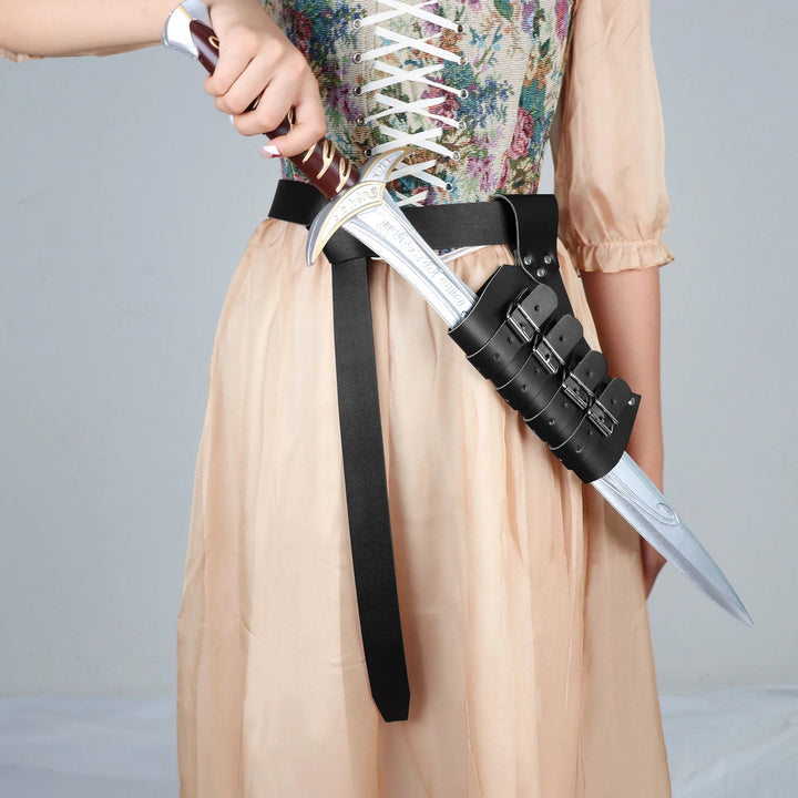 WorldNorse Medieval Knight Viking Sword Belt Sheath - Smooth Belt + Scabbard - Black - image 8