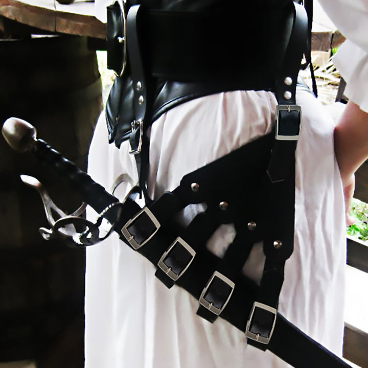 WorldNorse Gothic Pirate Role Play Leathe Sword Belt Sheath - image 3