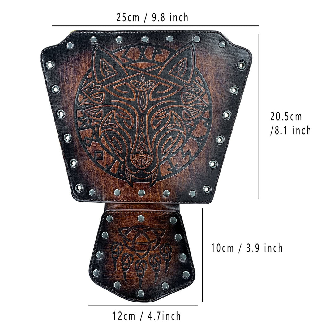 WorldNorse Viking Wolf Triquetra Leather Arm Bracers - image 4