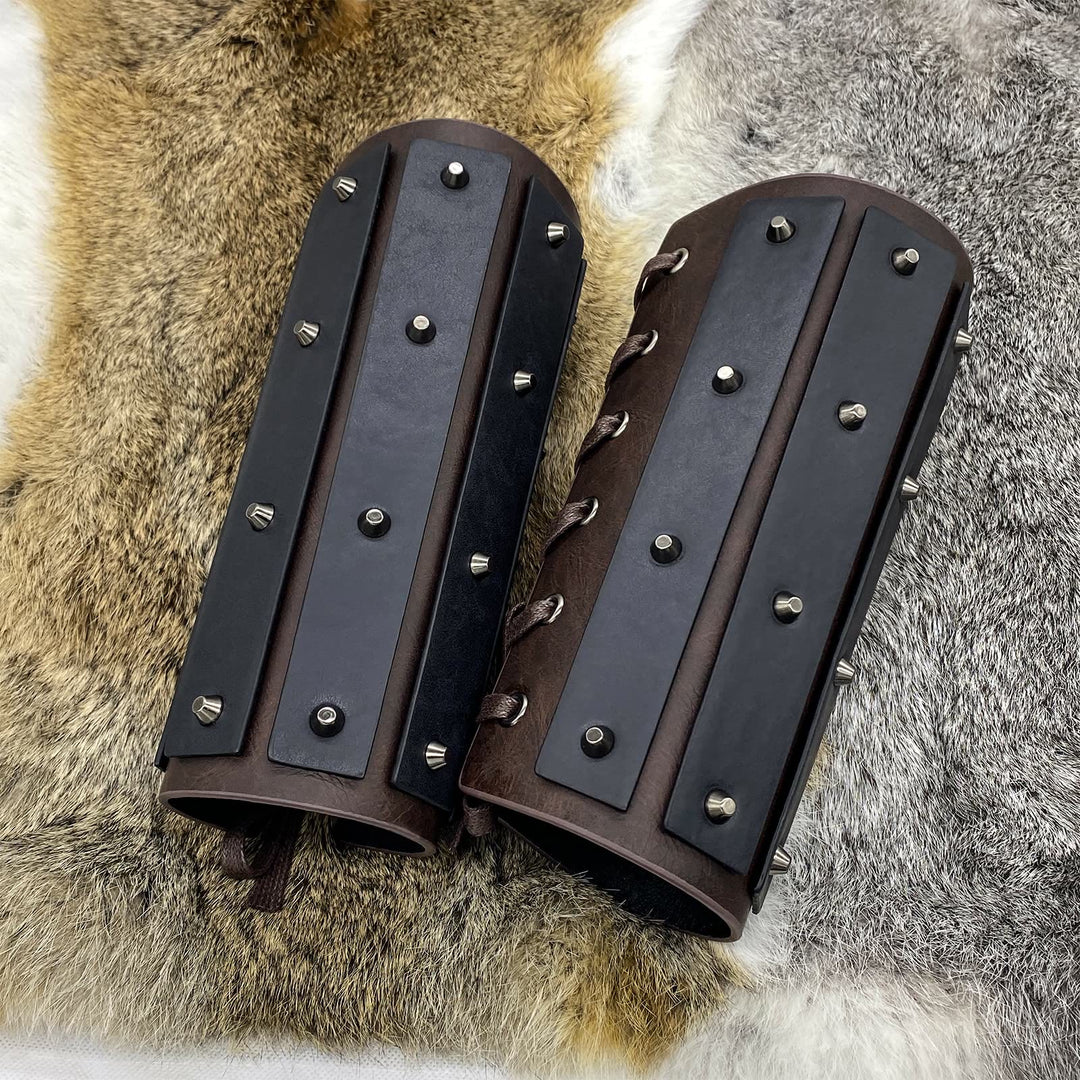 WorldNorse Gothic Rivets Lace Up Arm Bracers - image 11