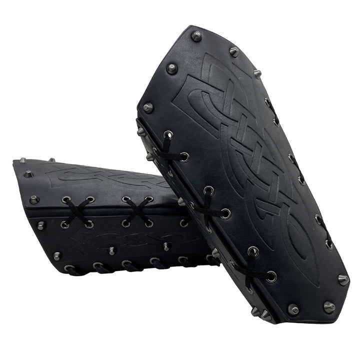 WorldNorse Viking Warrior Bucket Spike Lace Up Arm Bracers - image 8