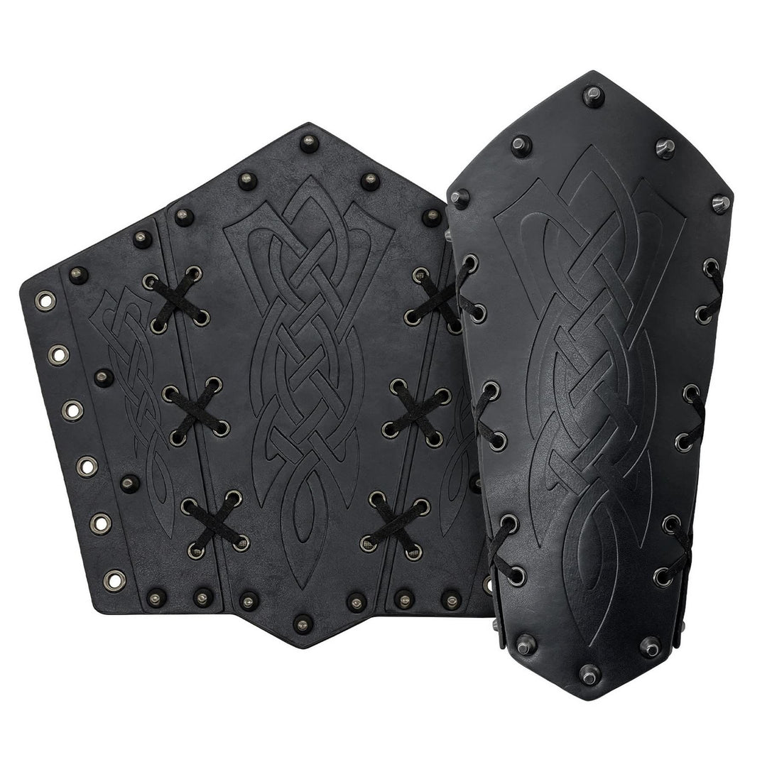 WorldNorse Viking Warrior Bucket Spike Lace Up Arm Bracers - image 9