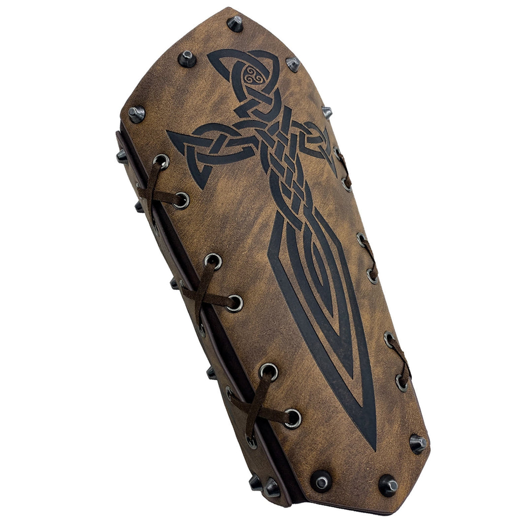 WorldNorse Viking Warrior Bucket Spike Lace Up Arm Bracers - image 14