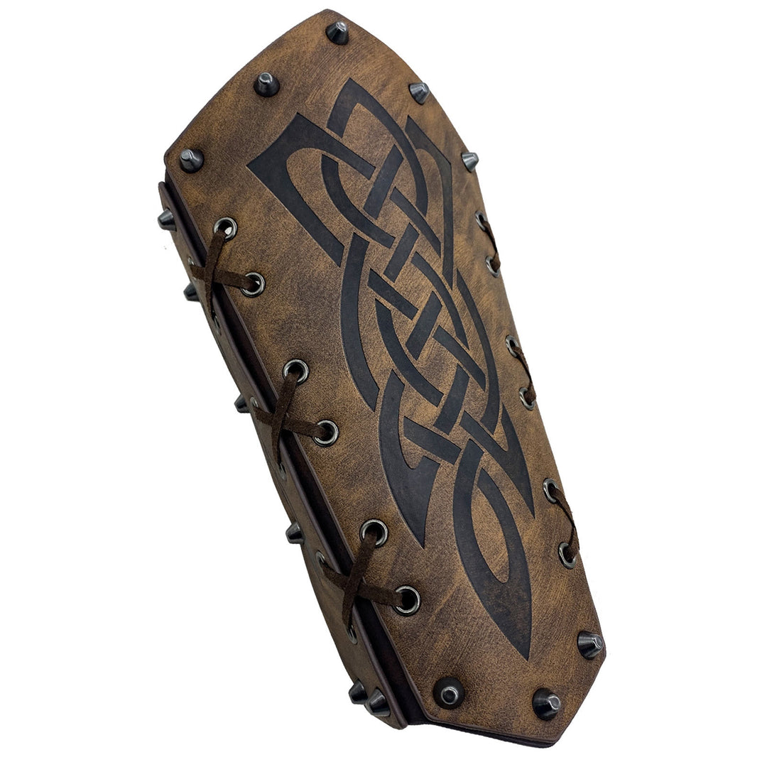 WorldNorse Viking Warrior Bucket Spike Lace Up Arm Bracers - image 3