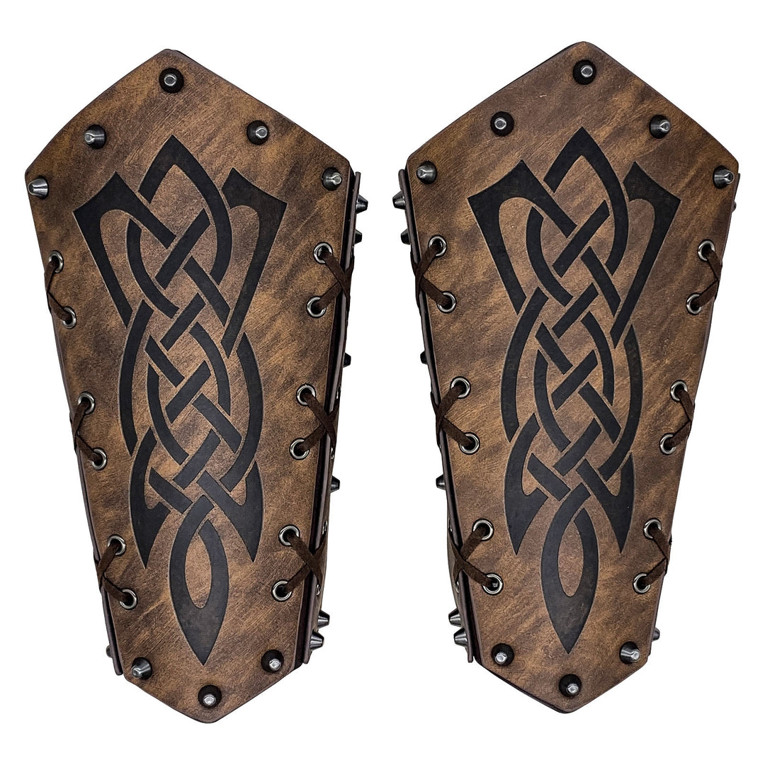 WorldNorse Viking Warrior Bucket Spike Lace Up Arm Bracers - image 3