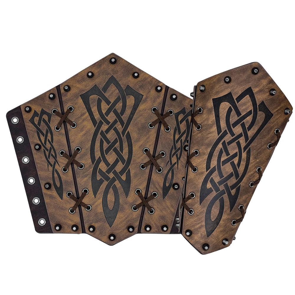 WorldNorse Viking Warrior Bucket Spike Lace Up Arm Bracers - image 2