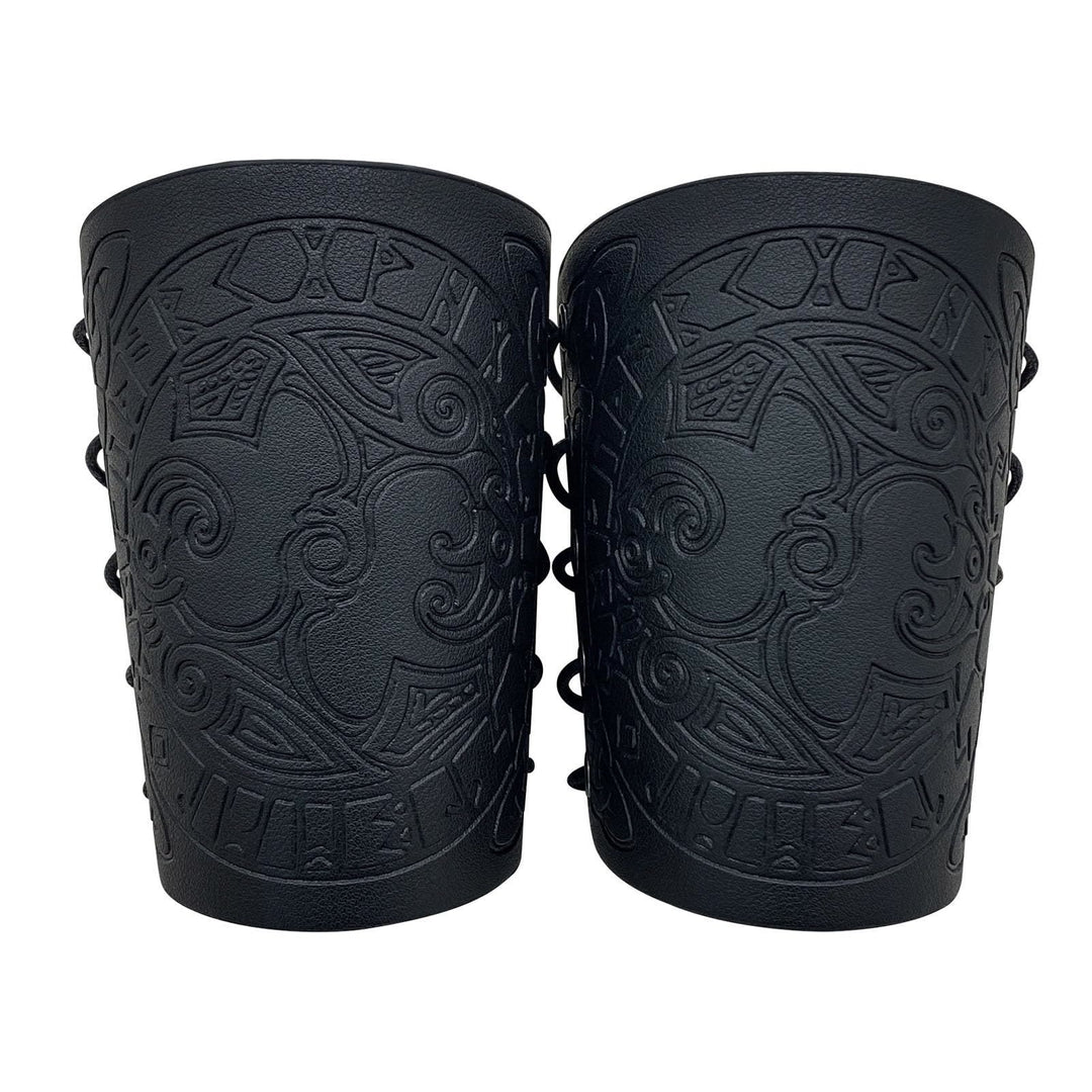 WorldNorse Mythology Odin's Raven Rune Leather Arm Bracers - image 9