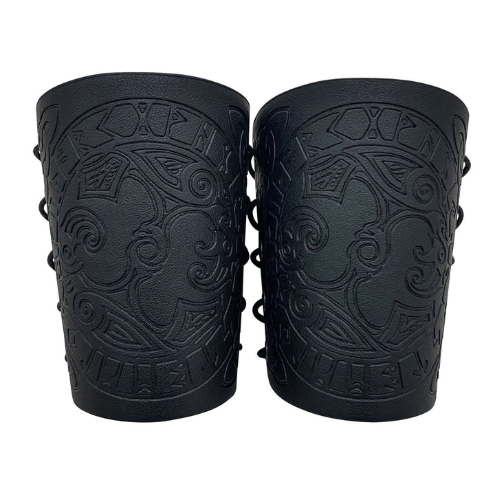 WorldNorse Mythology Odin's Raven Rune Leather Arm Bracers - image 9