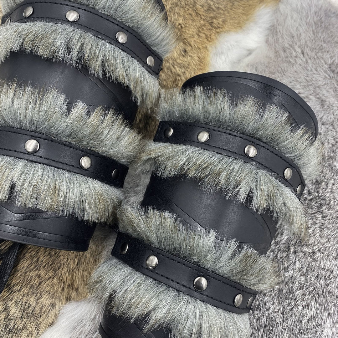 WorldNorse Medieval Knight Double Layer Raw Edge Arm Bracers - image 1