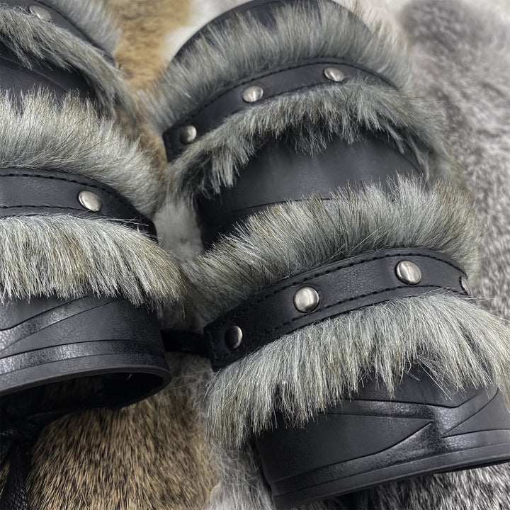 WorldNorse Medieval Knight Double Layer Raw Edge Arm Bracers - image 2